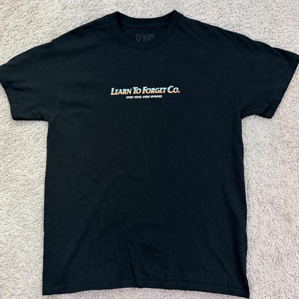 Learn To Forget Graphic Y2K Skaters Men's Black T-shirt